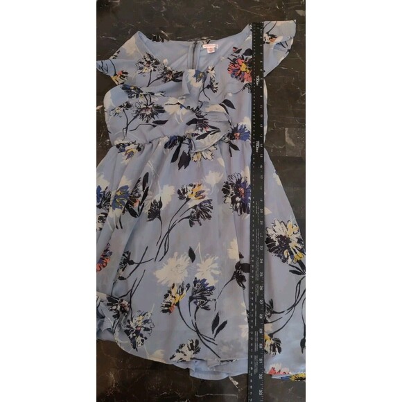 Xhilaration Womens Blue Floral Dress Size Medium M Beach Flowers Spring Summer - Picture 11 of 12